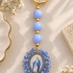 Llavero Virgen Milagrosa - Azul Cielo