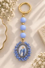 Llavero Virgen Milagrosa - Azul Cielo