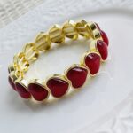 Brazalete Corazones Vino Luxury