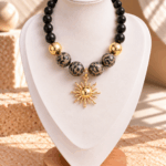 Collar Chicle Negro Animal Print Sol