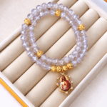 Pulsera Rosario Gris Sagrado Corazon