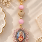 Llavero Sagrado Corazon de Maria - Rosa