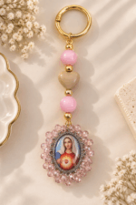 Llavero Sagrado Corazon de Maria - Rosa