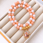 Pulsera Rosario Coral-Blanco Virgen del Carmen