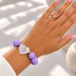 Pulsera Chicle Lila Corazon Nacar