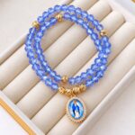 Pulsera Rosario Azul Virgen Milagrosa
