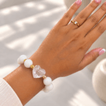 Pulsera Chicle Blanca Corazon Nacar