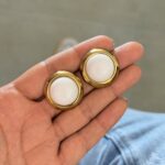 Aretes Blanco Dorado Vintage