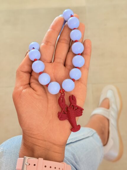 Collar chicle Azul Dije Langosta