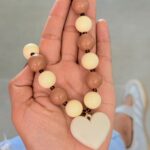 Collar chicle Combinado Corazon Beige