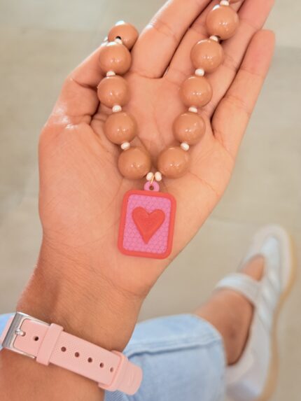 Collar chicle Cafe Placa Corazon
