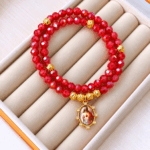 Pulsera Rosario Rojo Sagrado Corazon de Jesus