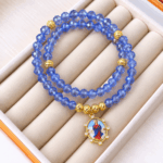 Pulsera Rosario Azul Cristal Virgen de la Asuncion