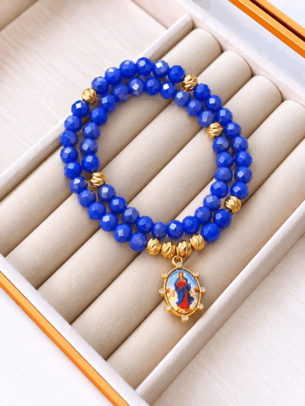 Pulsera Rosario Azul Rey Virgen de la Asuncion