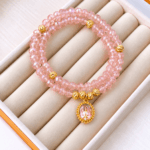 Pulsera Rosario Rosa Virgen Maria