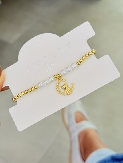 Pulsera Luna Oso Perla